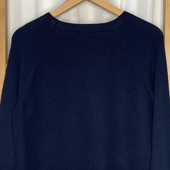 SOLD Witchery Blue Raglan Sleeve Knit Jumper Size S Cotton Wool Cashmere Long - Picture 8 of 11